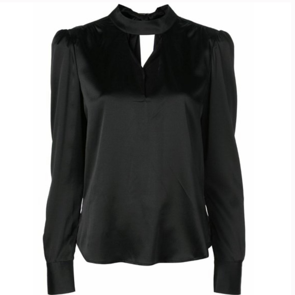 Veronica Beard Wade Tie Neck Silk Top